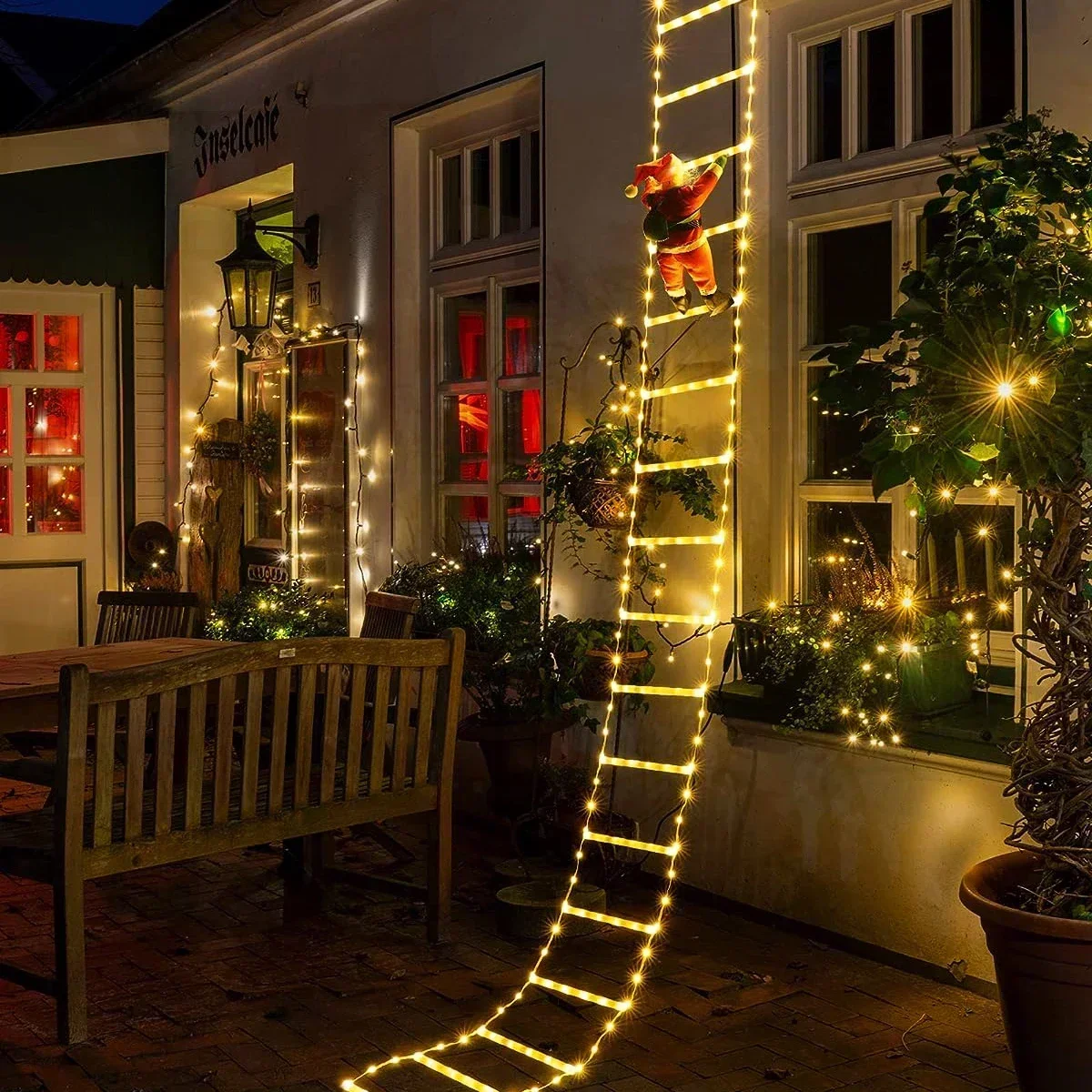 Outdoor Lighting Xmas - LED-Leiter Licht für Weihnachts mann nach