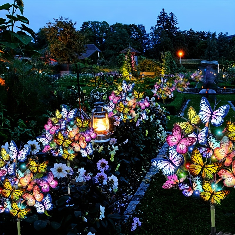 Outdoor Lighting Xmas - Solar-LED-Schmetterlings-Gartenleuchten, wasserdicht, bunt, für den Außenbereich,