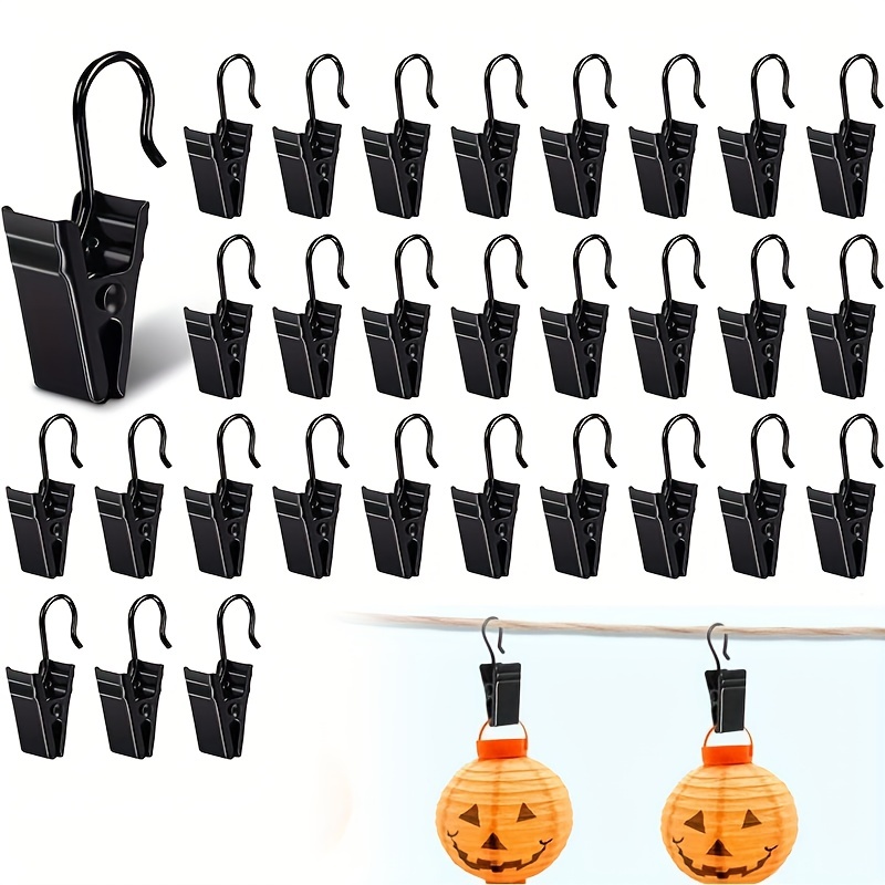 Outdoor Lighting Xmas - 30 Stück Metall-Lichterketten-Clips – langlebige schwarze
