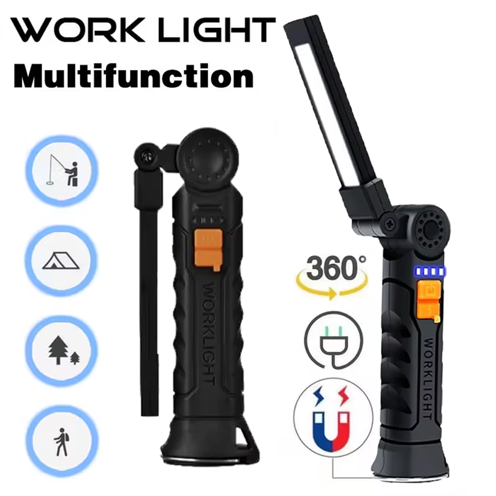 Outdoor Lighting Beacon - Tragbare COB-LED-Taschenlampe, wiederaufladbare USB-Taschenlampe mit magnetischer