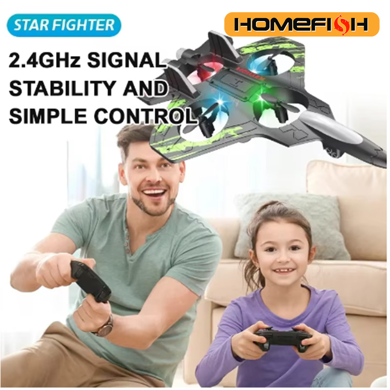 Outdoor Lighting Battery Operated - HOMEFISH 2,4G Ferngesteuerter Kampfjet Elektrischer Schaumgleiter