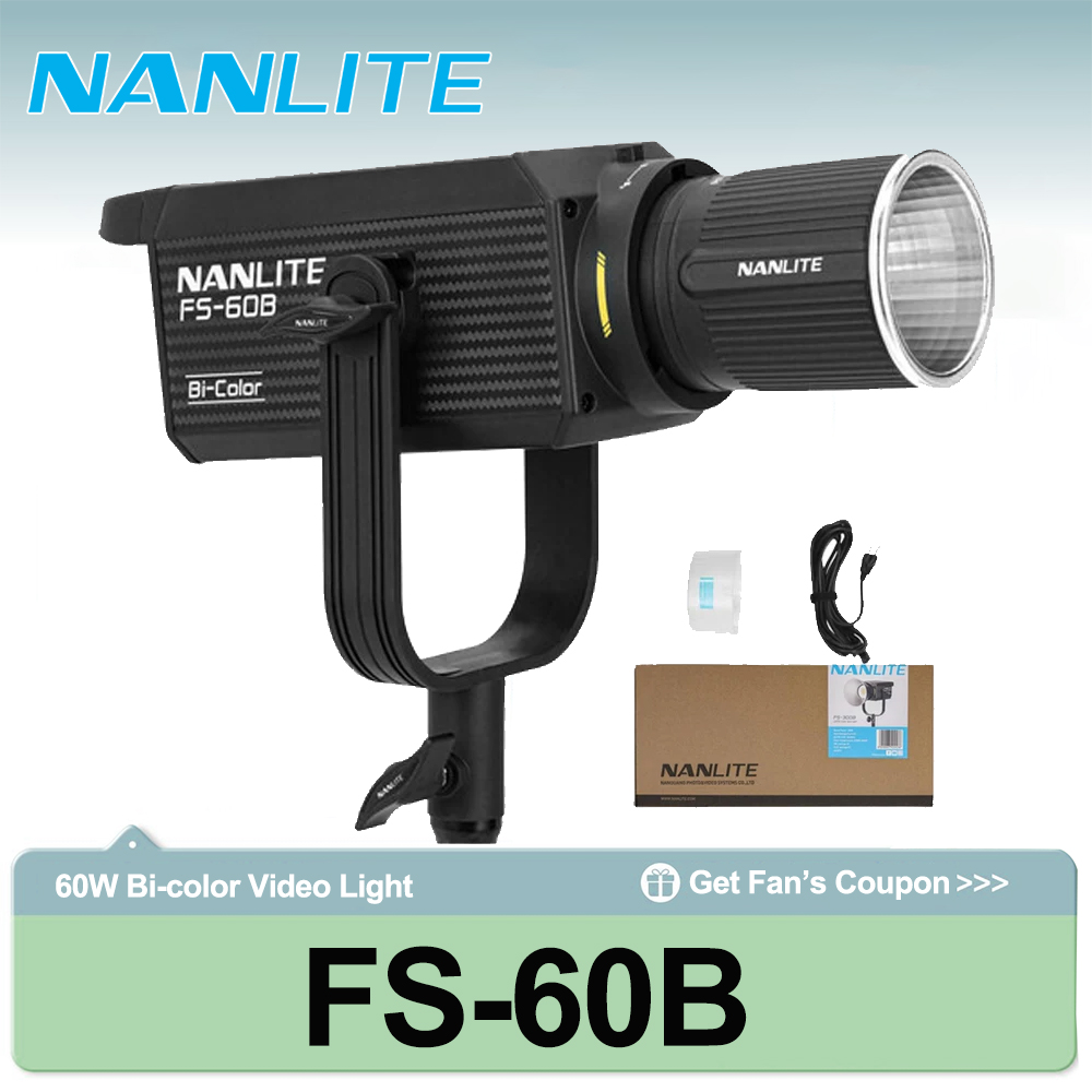 Outdoor Lighting No Wiring - Nanlite FS-60B 70W Bi-Color Spotlight 2700K-6500K