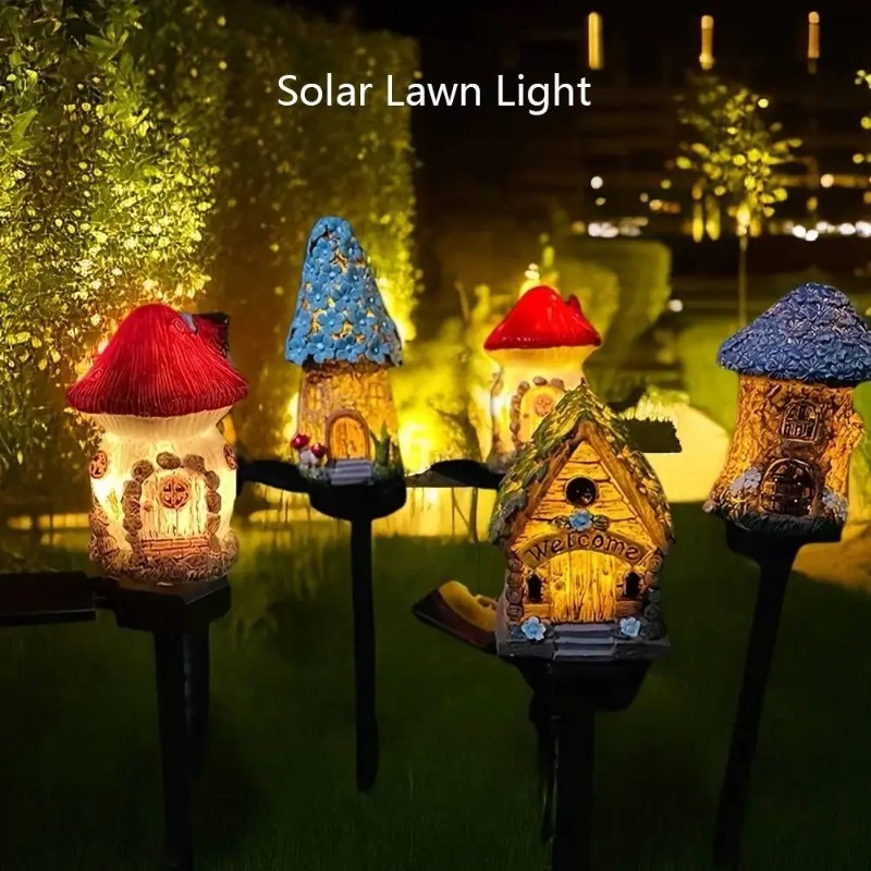 Outdoor Lighting For Front Of House - Neue Solar-Harz-Blumenhausleuchten, Hofdekorationsleuchten, Rasenleuchten, LED-Leuchten, wasserdichte