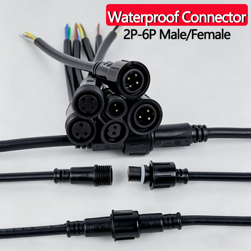 Outdoor Lighting Wire Connectors - Wasserdichtes Kabelverbinder-Set, 2/3/4/5/6-poliger Stecker mit 0,5–1,5