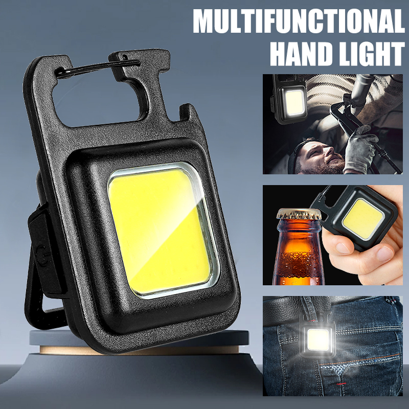 Outdoor Lighting Beacon - Superhelle, praktische Mini-COB-Schlüsselanhänger-Taschenlampe, wiederaufladbar, Notfall-Arbeitsleuchte mit