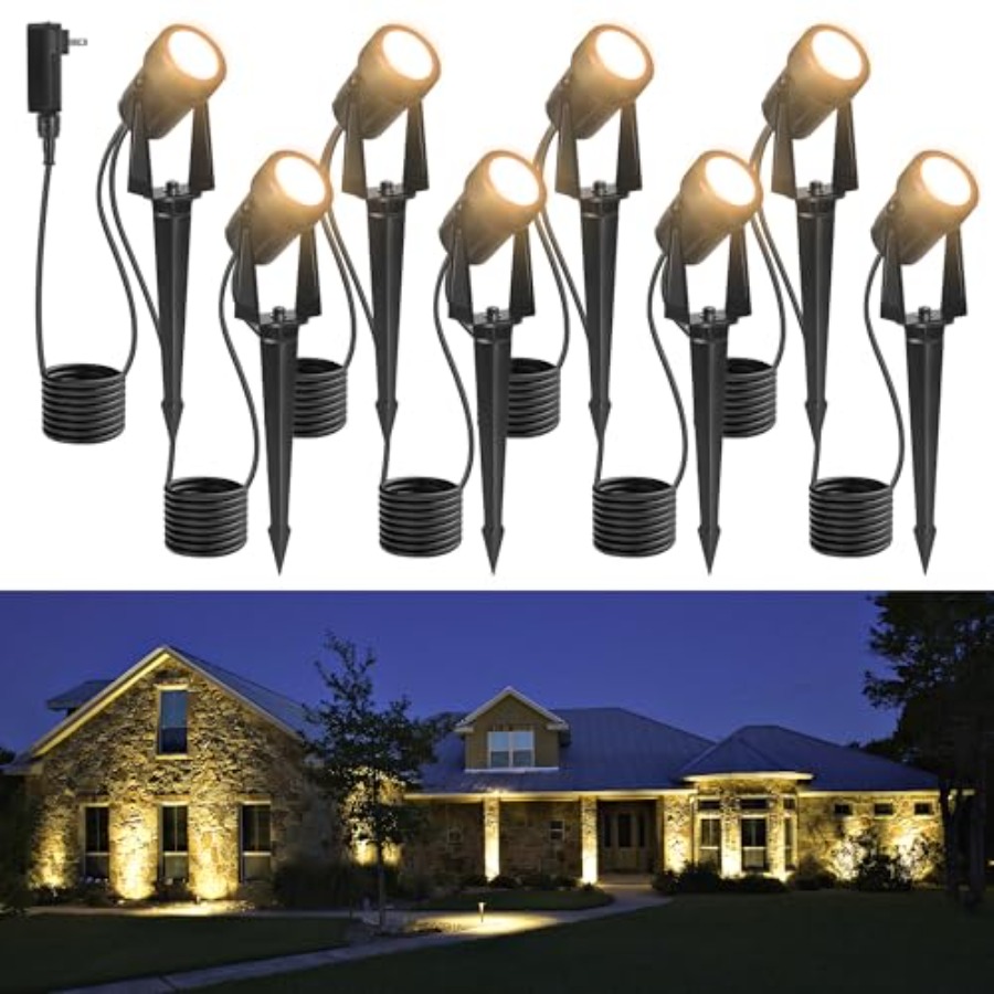 Outdoor Lighting No Wiring - 85,3FT LED-Außenbeleuchtung für Landschaftsgestaltung, Niederspannung, 24W