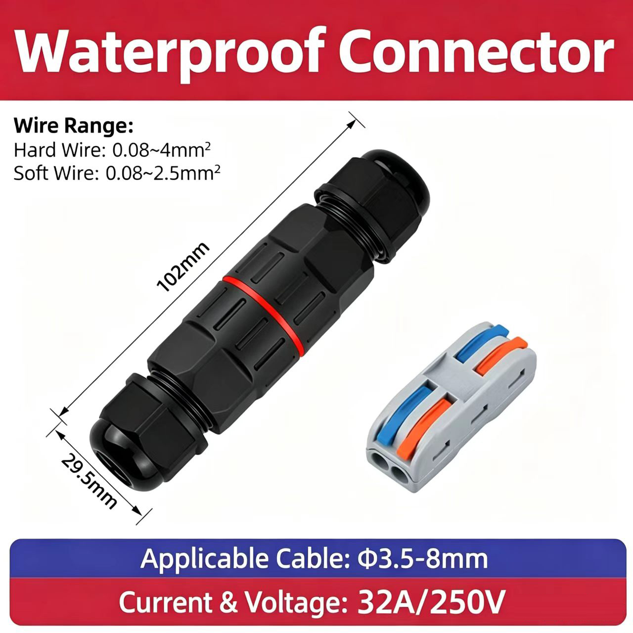 1 Stück 2-Pin-3-Pin-Kabelverbi – Outdoor Lighting Wire Connectors Bewertung und Preis