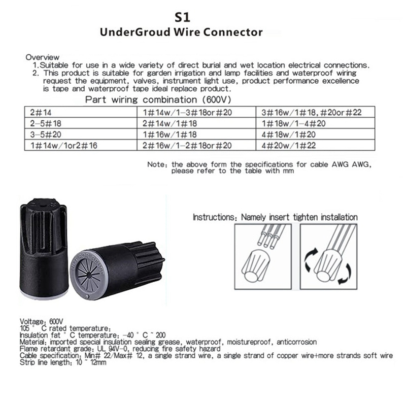 ABJA-Wasserdichte Kabelverbind – Outdoor Lighting Wire Connectors Bewertung und Preis