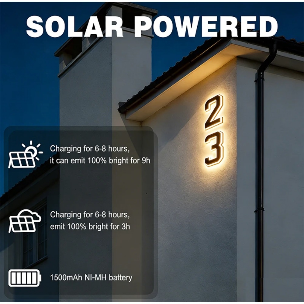 Neues Solar-Adressenschild LED – Outdoor Lighting For Front Of House Bewertung und Preis