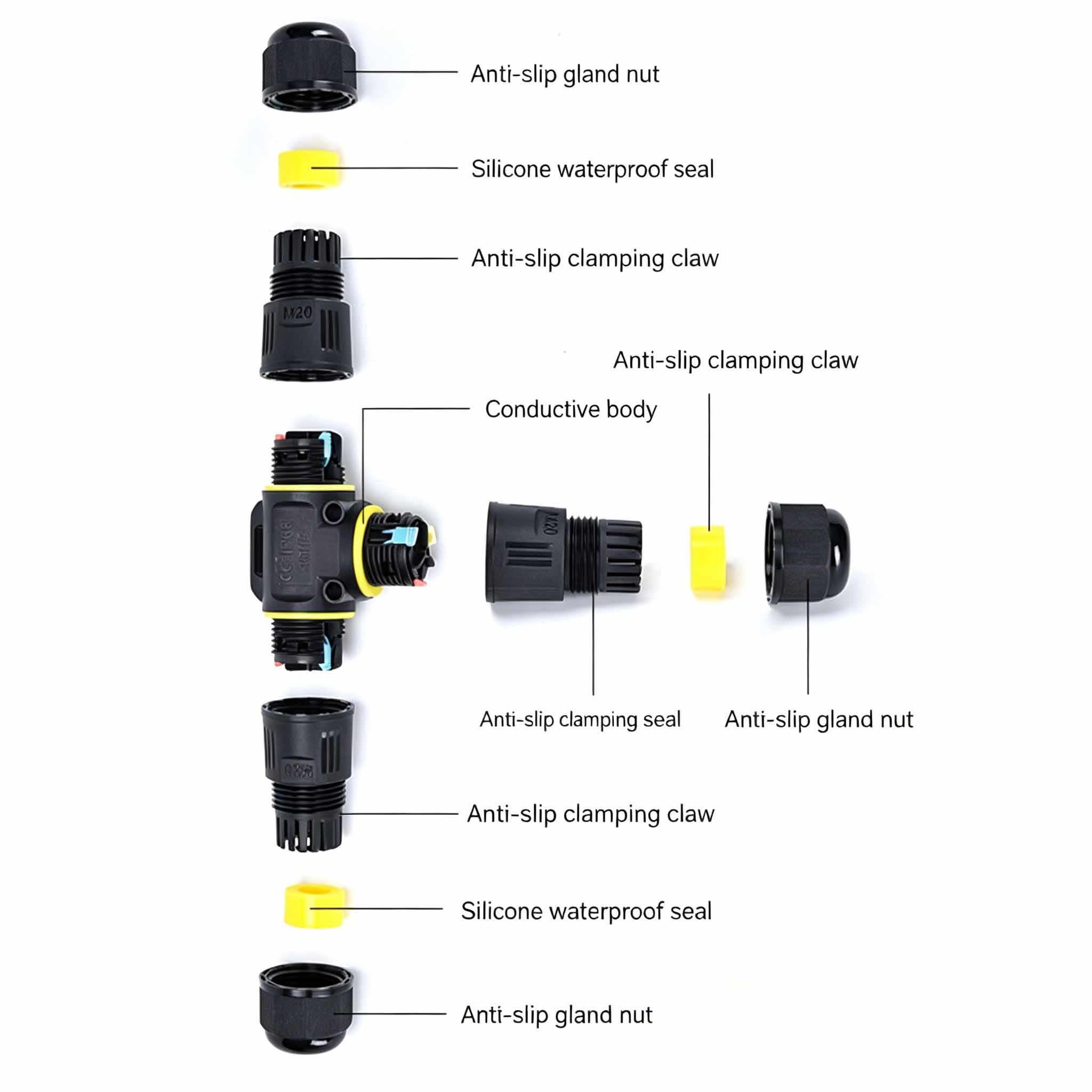 IP68 Wasserdichter T-förmiger  – Outdoor Lighting Wire Connectors Bewertung und Preis