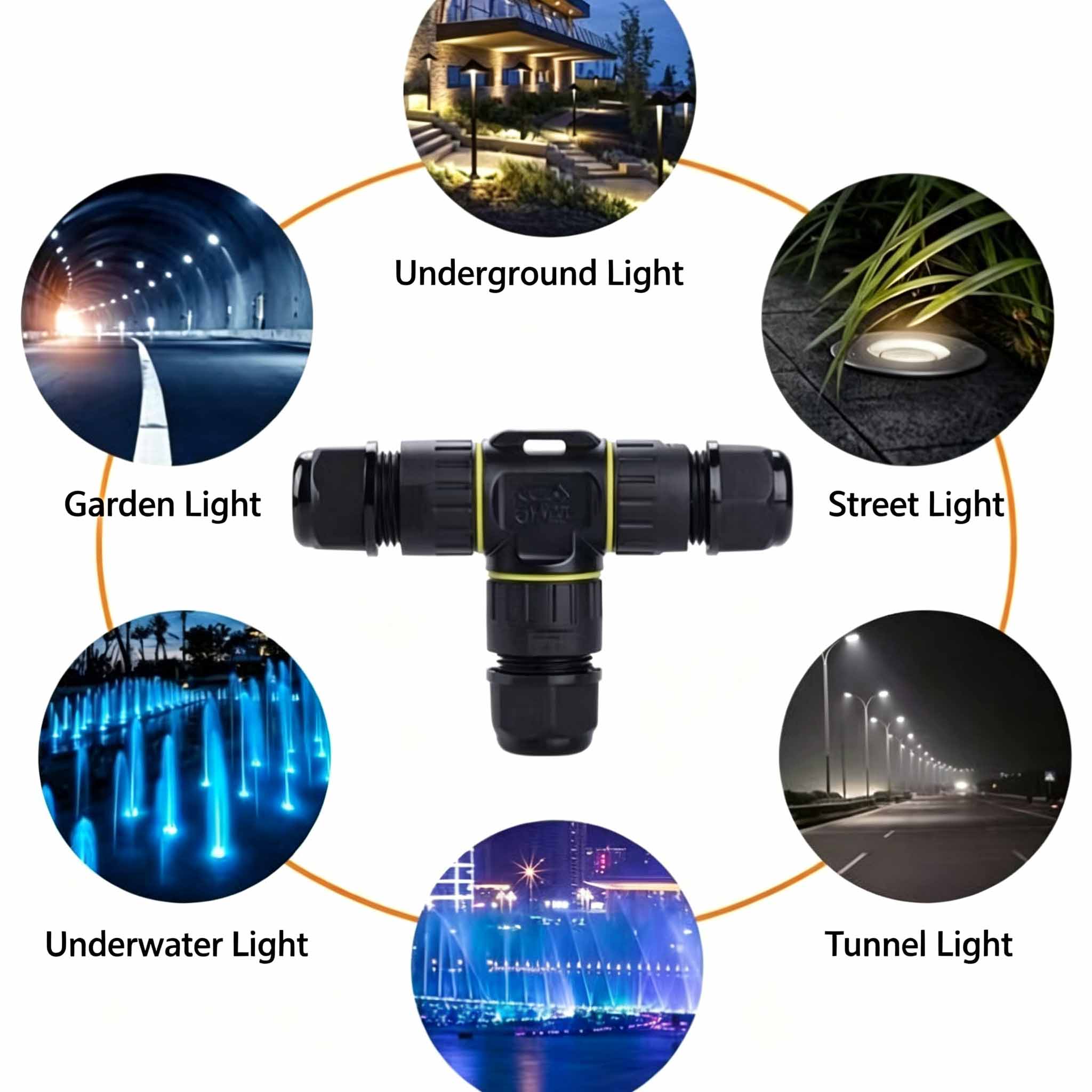 IP68 Wasserdichter T-förmiger  – Outdoor Lighting Wire Connectors Bewertung und Preis