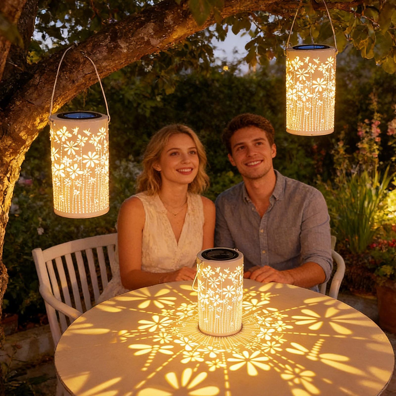 Solarlaternen, bunte Metall-Bl – Outdoor Lighting Pathway Bewertung und Preis