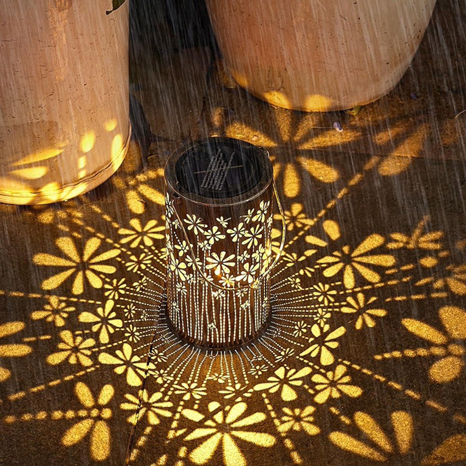 Solarlaternen, bunte Metall-Bl – Outdoor Lighting Pathway Bewertung und Preis